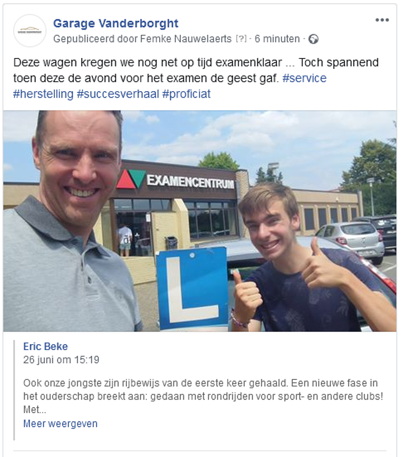 Bedankt voor de goede service!